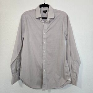 J Crew Ludlow Classic Fit Gingham Dress Shirt Mens 15 1/2 34 Burgundy White